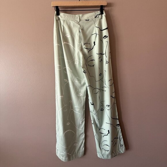 Women's 2 NWT Princess Polly Face It Pants Green High Waisted - Picture 5 of 11
